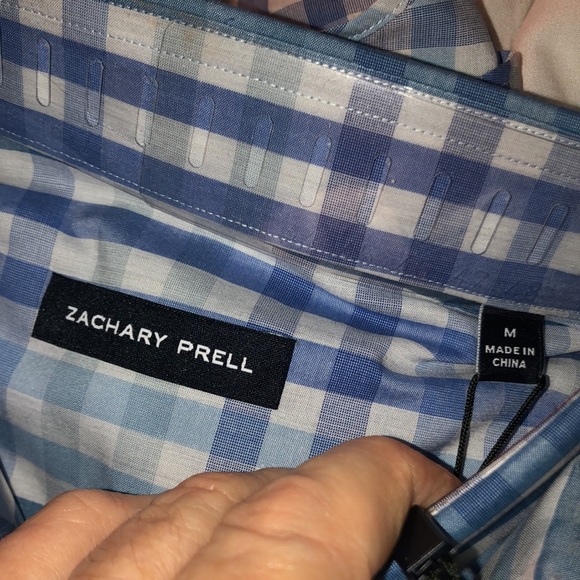🔥 SALE! $40 for retail $168! NWT Zachary Prell Blue Plaid L/S Shirt - Picture 4 of 9
